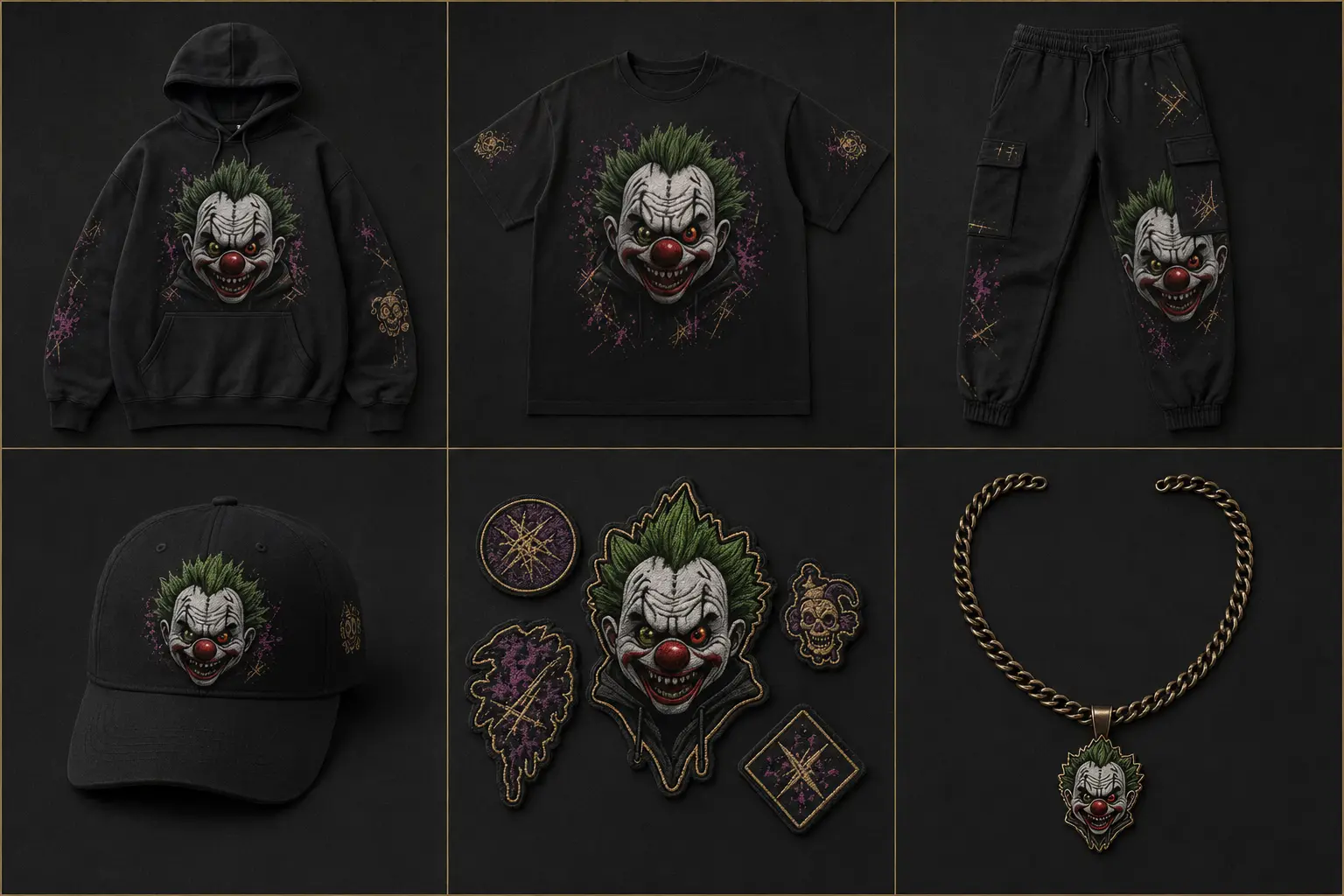 Chaos Clown six-piece founding apparel collection